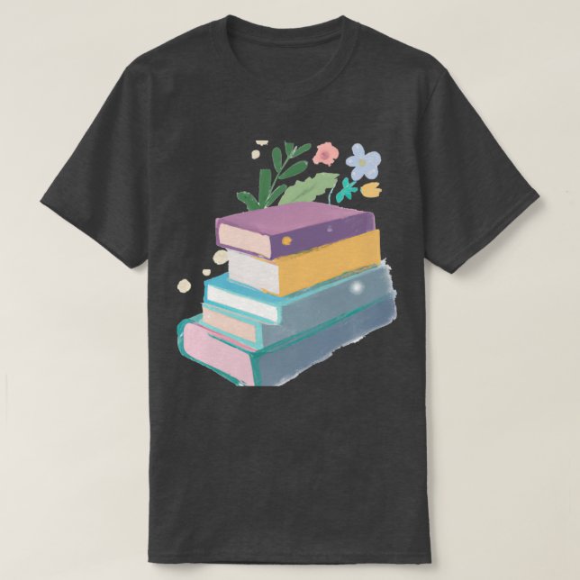 T-shirt Livres et fleurs (Design devant)