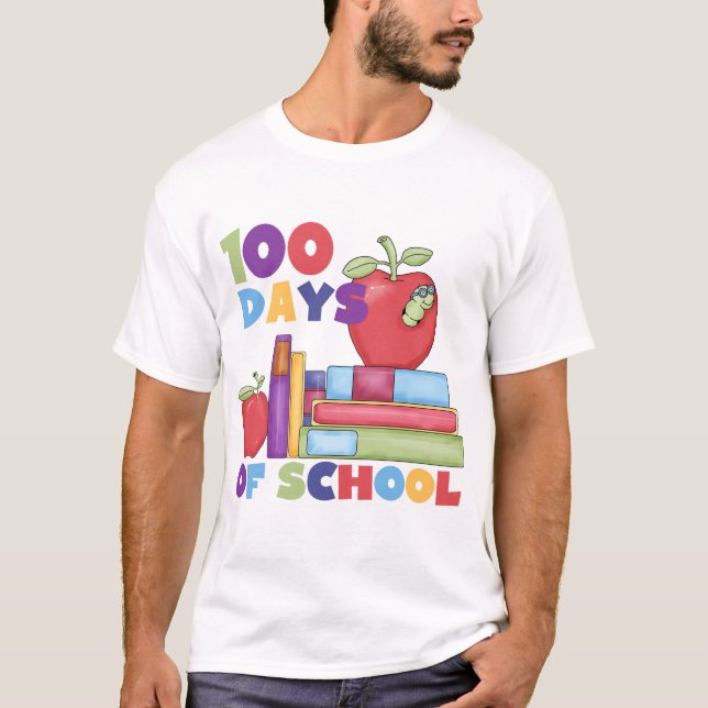 T-shirt Livres et Pommes 100 Jours de chemises scolaires (Devant)