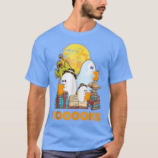 T-shirt Livres Ghost Boo Lire Livres Bibliothèque Lecture 