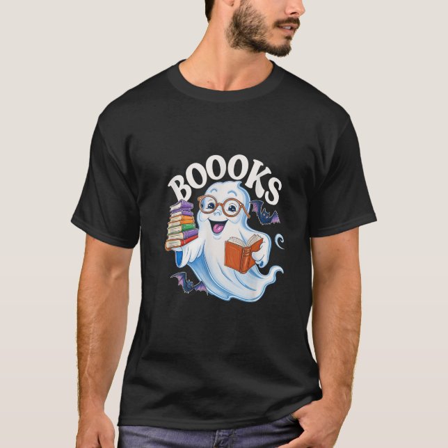 T-shirt Livres Ghost Lecture Librairie Livres Éffrayants H (Devant)