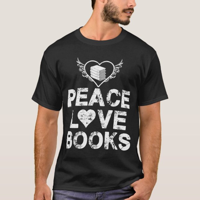 T-shirt Livres Peace Looks Bibliothèque Livre (Devant)