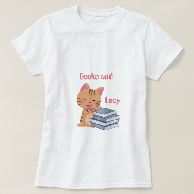 T-shirt Livres personnalisés et mon chat (Design devant)