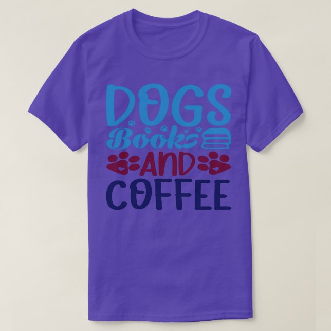 T-shirt livres pour chiens et café (Design devant)