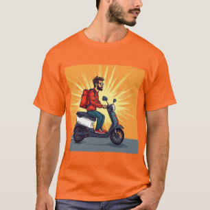 T-shirt Livreur sur scooter moderne