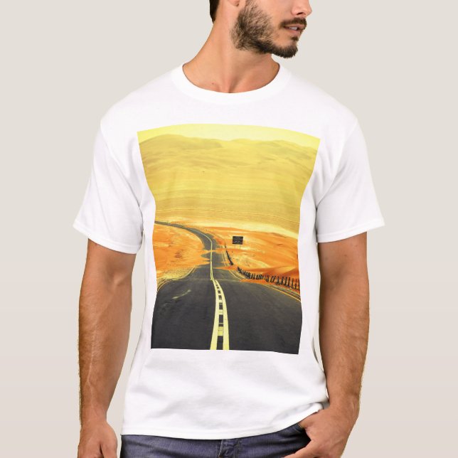 T-shirt Liwa Oasis Asphalt Road, Dunes. (Devant)