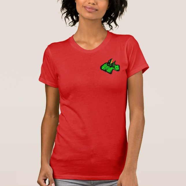 T-shirt Lizard à col poli stylisé vert néon (Devant)