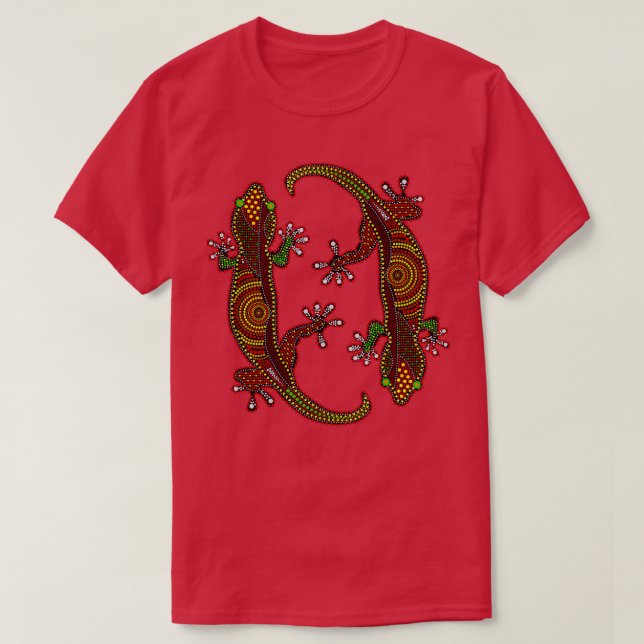 T-shirt Lizard Australie tableau de points de lézard abori (Design devant)