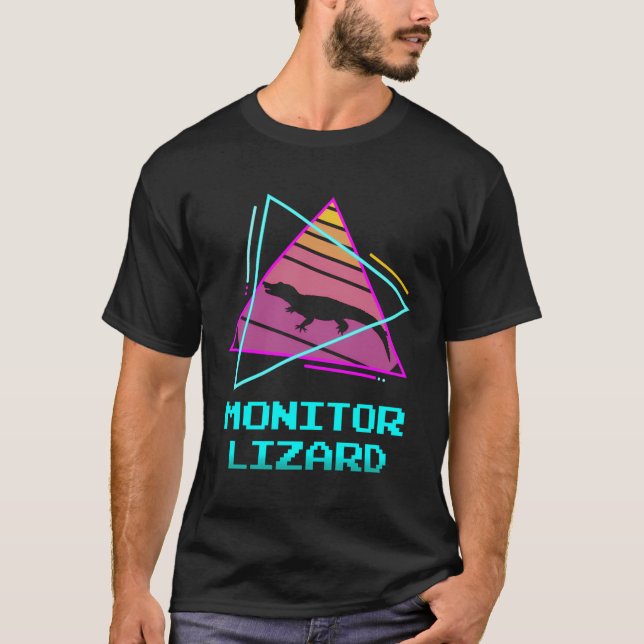 T-shirt Lizard de moniteur rétro (Devant)