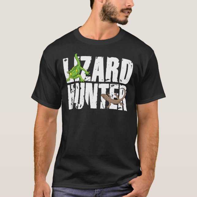 T-shirt Lizard Hunter Lizzy Summoner Gecko Echsenfan Lizar (Devant)
