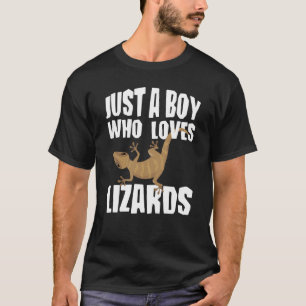 T-shirt Lizard Juste Un Garçon Qui Aime Lizards Reptile Ga