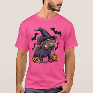 T-shirt Lizard Lover Scary Citrouille chauve sorcière Liza