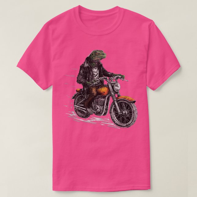 T-shirt Lizard Motorbiker rocker Dragon moto moto Biker (Design devant)