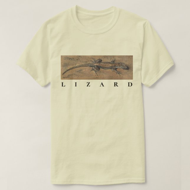 T-shirt Lizard Sand Tan Southwest Animal Nature Peinture (Design devant)