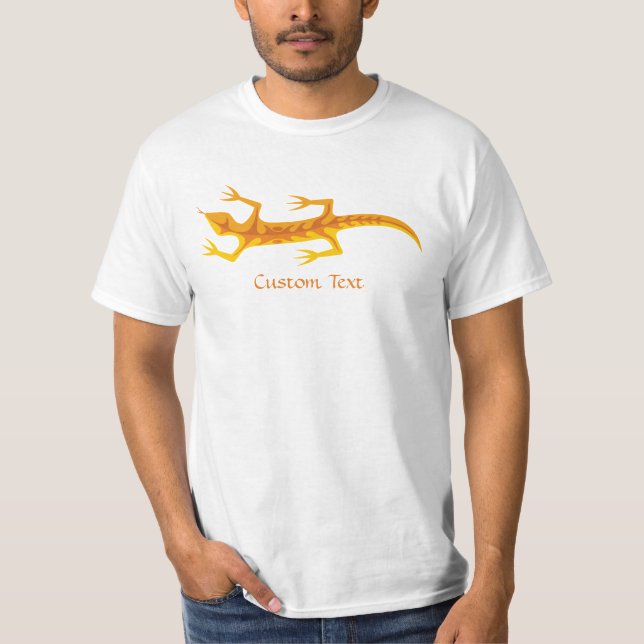 T-shirt Lizard tribal Orange (Devant)