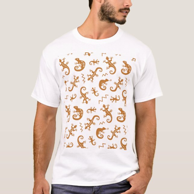 T-shirt Lizards Chameleons : Design Motif sans couture. (Devant)