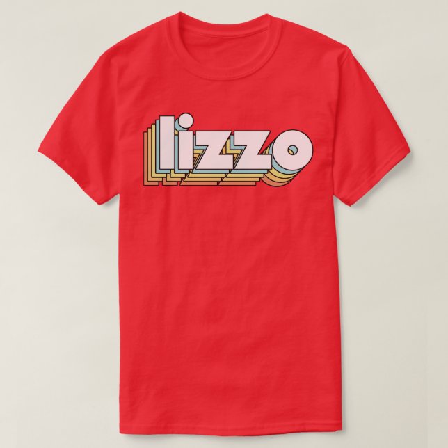 T-shirt Lizzo Retro Typographie arc-en-ciel style défraîch (Design devant)