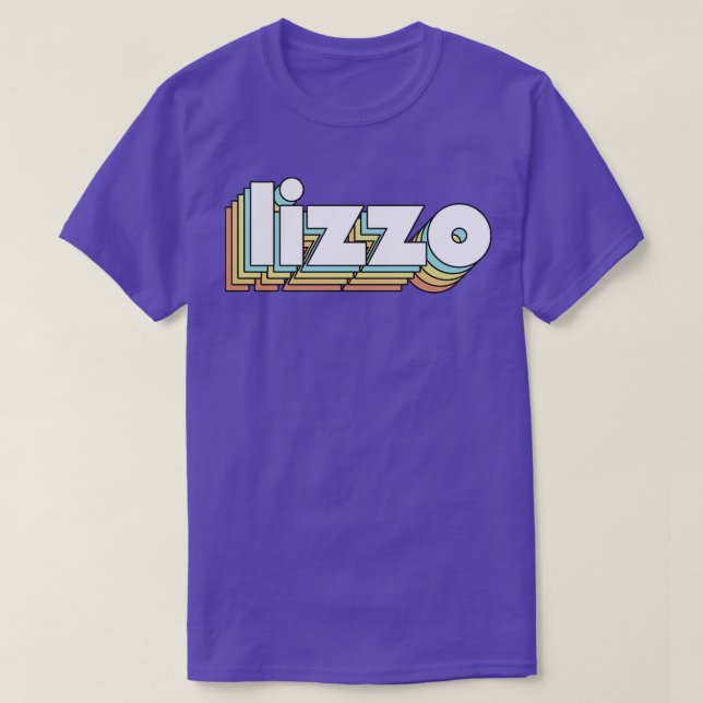 T-shirt Lizzo Retro Typographie arc-en-ciel style défraîch (Design devant)