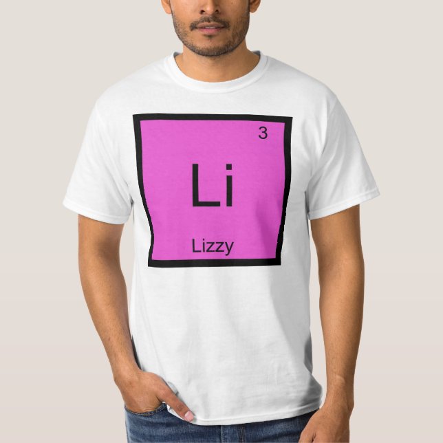 T-shirt Lizzy Nom Chimie Élément Tableau Périodique (Devant)