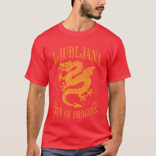 T-shirt Ljubljana Slovénie Est 11 Ville des Dragons Vintag