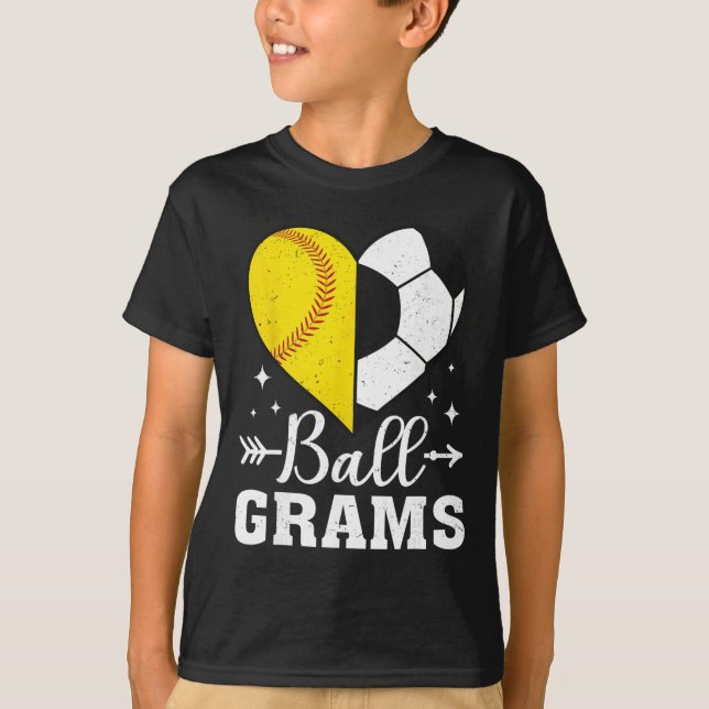 T-shirt Ll Grams Funny Softll Soccer Grams  (Devant)