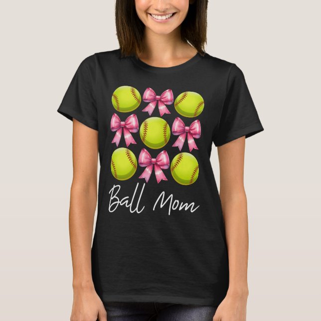 T-shirt Ll Mom Softll Mom Mama Mother's Day Pink Coquette  (Devant)