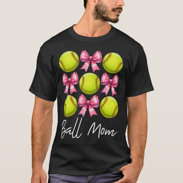 T-shirt Ll Mom Softll Mom Mama Mother's Day Pink Coquette  (Devant)