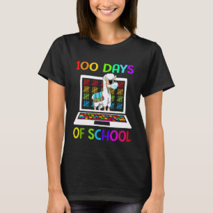 T-shirt Llama 100 Jours D'école Apprentissage Virtuel En L