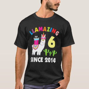 T-shirt Llama 6 ans Anniversaire Llama Boys Girls Enfants