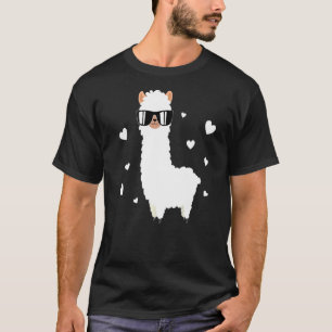 T-shirt Llama Alpaca Coeurs Animal Llama Farmer Alpaca
