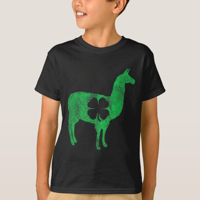 T-shirt Llama Alpaca Gift St Patricks Day Shamrock Clove T (Devant)