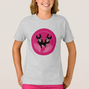 T-shirt Llama Alpaca Twin Girl Sisters