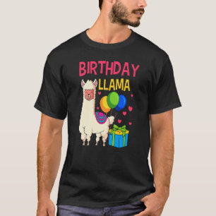 T-shirt Llama Anniversaire Alpaca Fête Ballons Animal