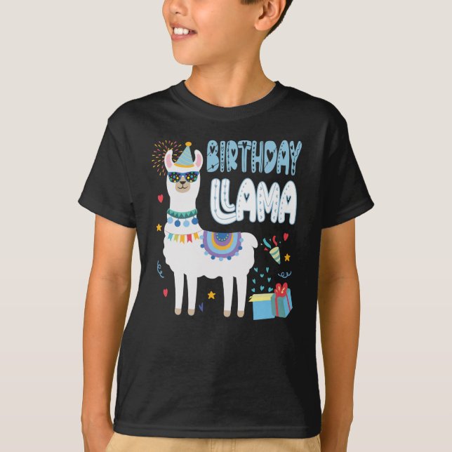 T-shirt Llama Anniversaire De La Fête Pour Garçon Annivers (Devant)