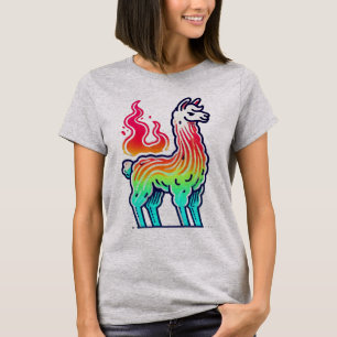 T-shirt Llama arc-en-ciel à torche
