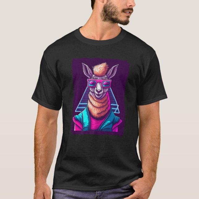 T-shirt Llama avec lunettes de soleil (Devant)