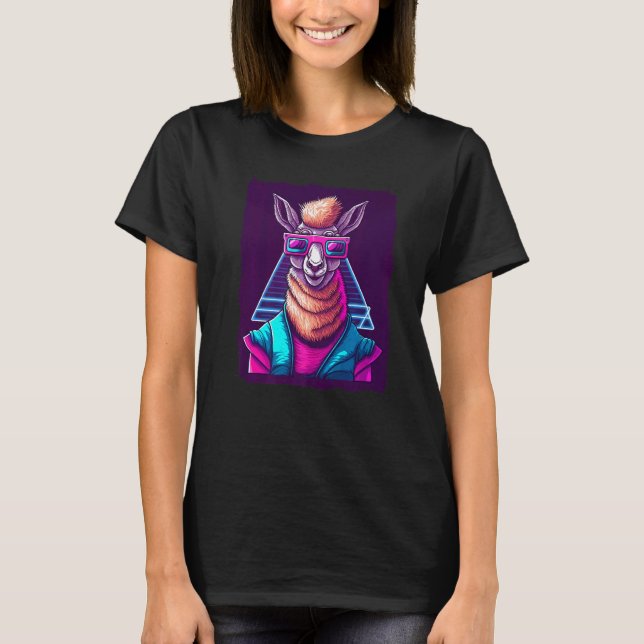 T-shirt Llama avec lunettes de soleil (Devant)