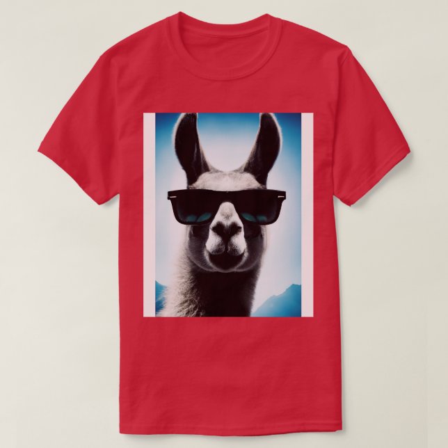 T-shirt Llama avec lunettes de soleil 1 (Design devant)