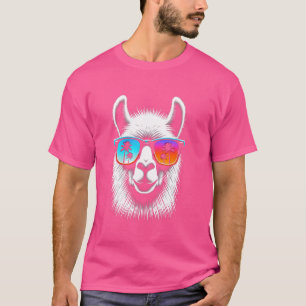T-shirt Llama Avec Lunettes De Soleil Rétro