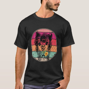 T-shirt Llama Bandana Alpaca Retro Graphic Vintage pour fe