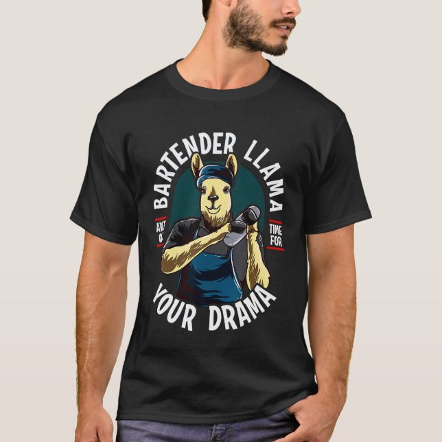 T-shirt Llama barman (Devant)