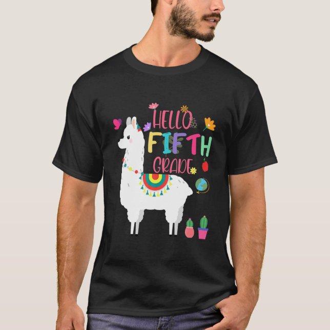 T-shirt Llama Bonjour 5e année 2021 2022 Équipe 5e année T (Devant)