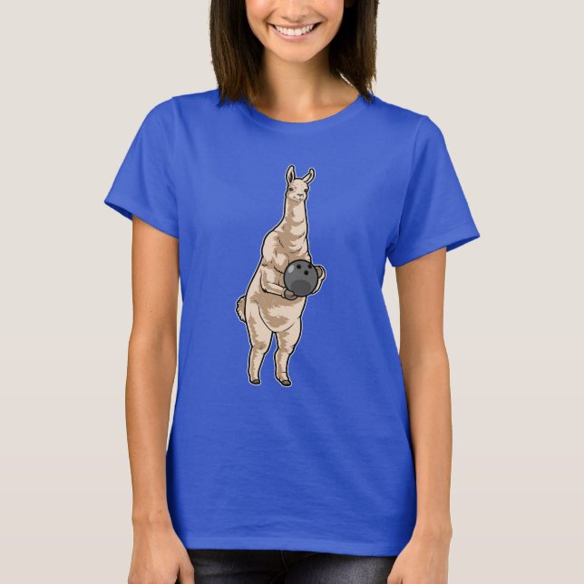 T-shirt Llama Bowling Bowling (Devant)