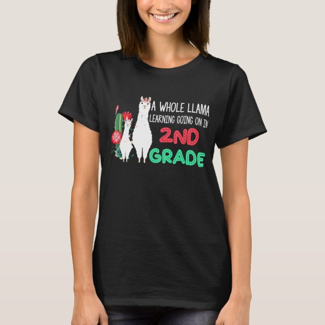 T-shirt Llama Cactus Étudiante De 2E Année Retourner À L'É (Devant)