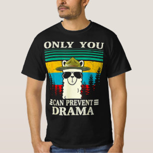 T-shirt Llama Camping Vous Pouvez Empêcher Drama Vintage C