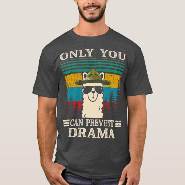 T-shirt Llama Camping Vous Pouvez Empêcher Les Dons De Dra (Devant)