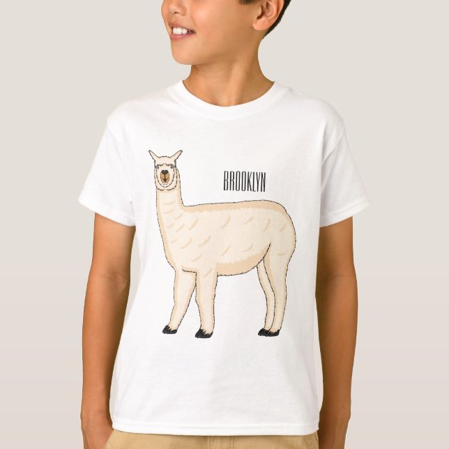 T-shirt Llama cartoon illustration  (Devant)