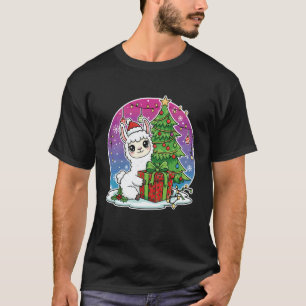T-shirt Llama Chapeau de Père Noël Xmas Amateur de Llama A