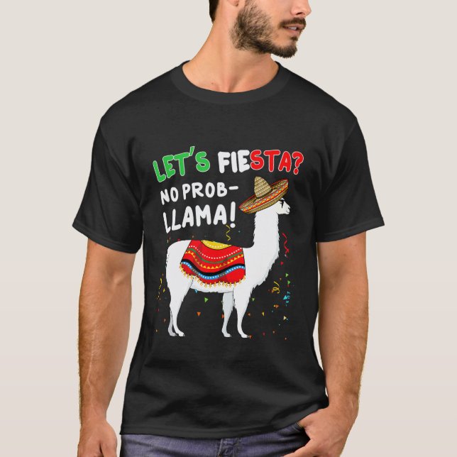 T-shirt Llama Cinco De Mayo Alpaca Pas de Probllama Faison (Devant)