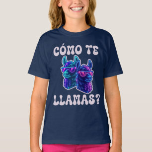 T-shirt Llama Como Te Llamas Drôle Pun Espagnol