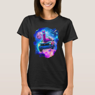 T-shirt Llama cool au volant d'une voiture de sport dans l